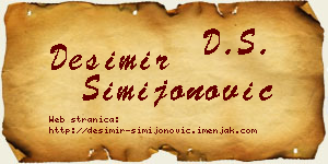 Desimir Simijonović vizit kartica